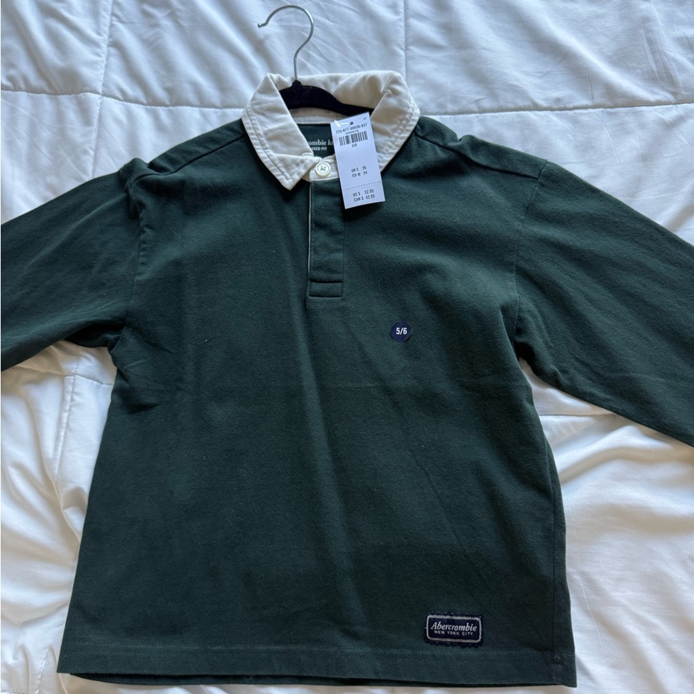 Abercrombie & Fitch Kids Dark Green Polo with White Collar